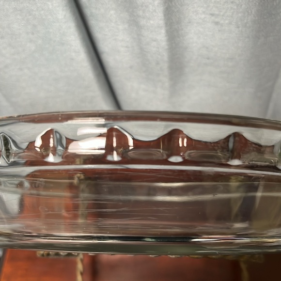 Pyrex Pie Plate #229 Clear Glass Deep Dish 24 cm 9.5” Scalloped Fluted Edge USA - Picture 7 of 9